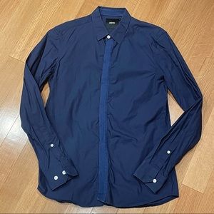 ASOS Navy Shirt w Ribbon Placket